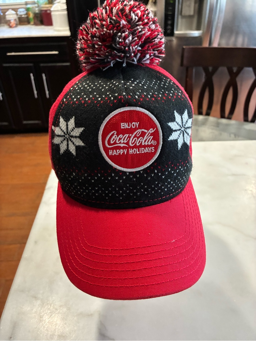 Coca Cola SnapBack Hat With Pon Pon
